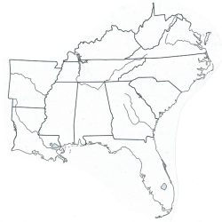 Southeast blank map usa south clip clker clipart