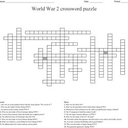 World war 2 crossword puzzle answers