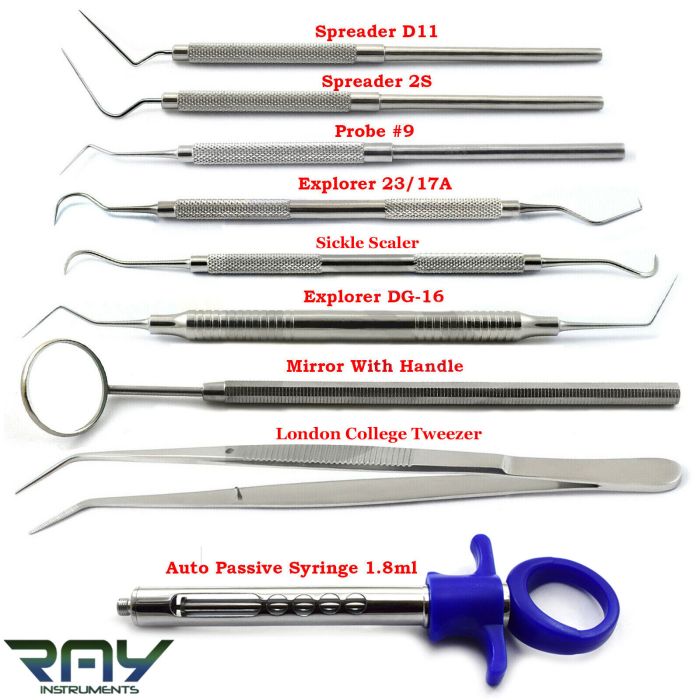 Dental assistant set up root canal instruments and materials